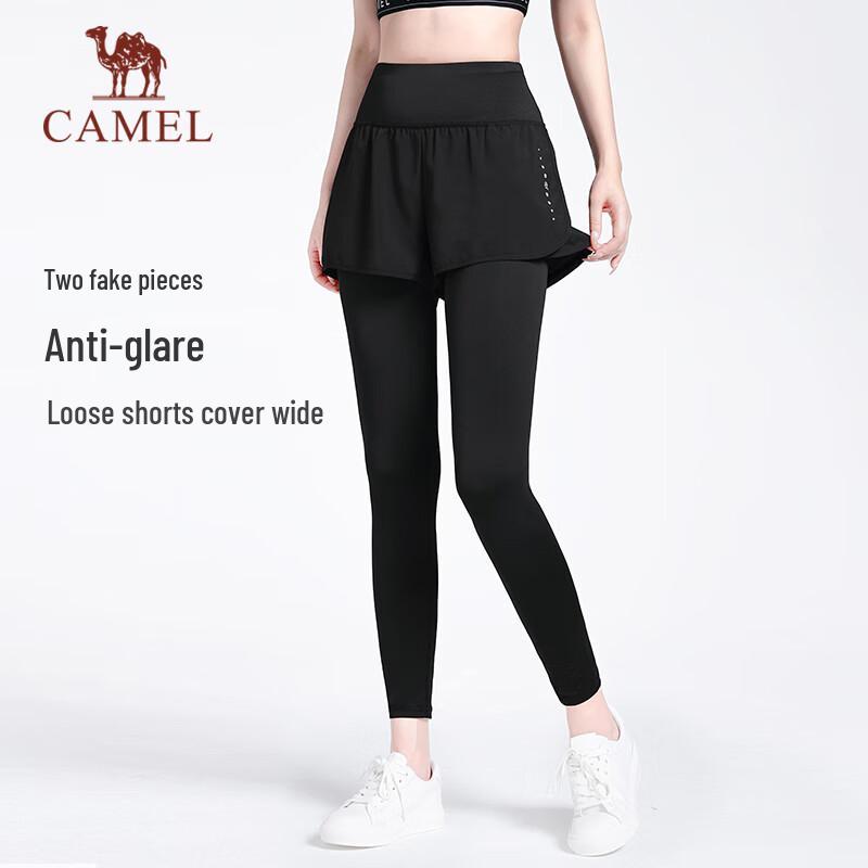 Camel Women's High-Waist Fitness Running Leggings & Shorts