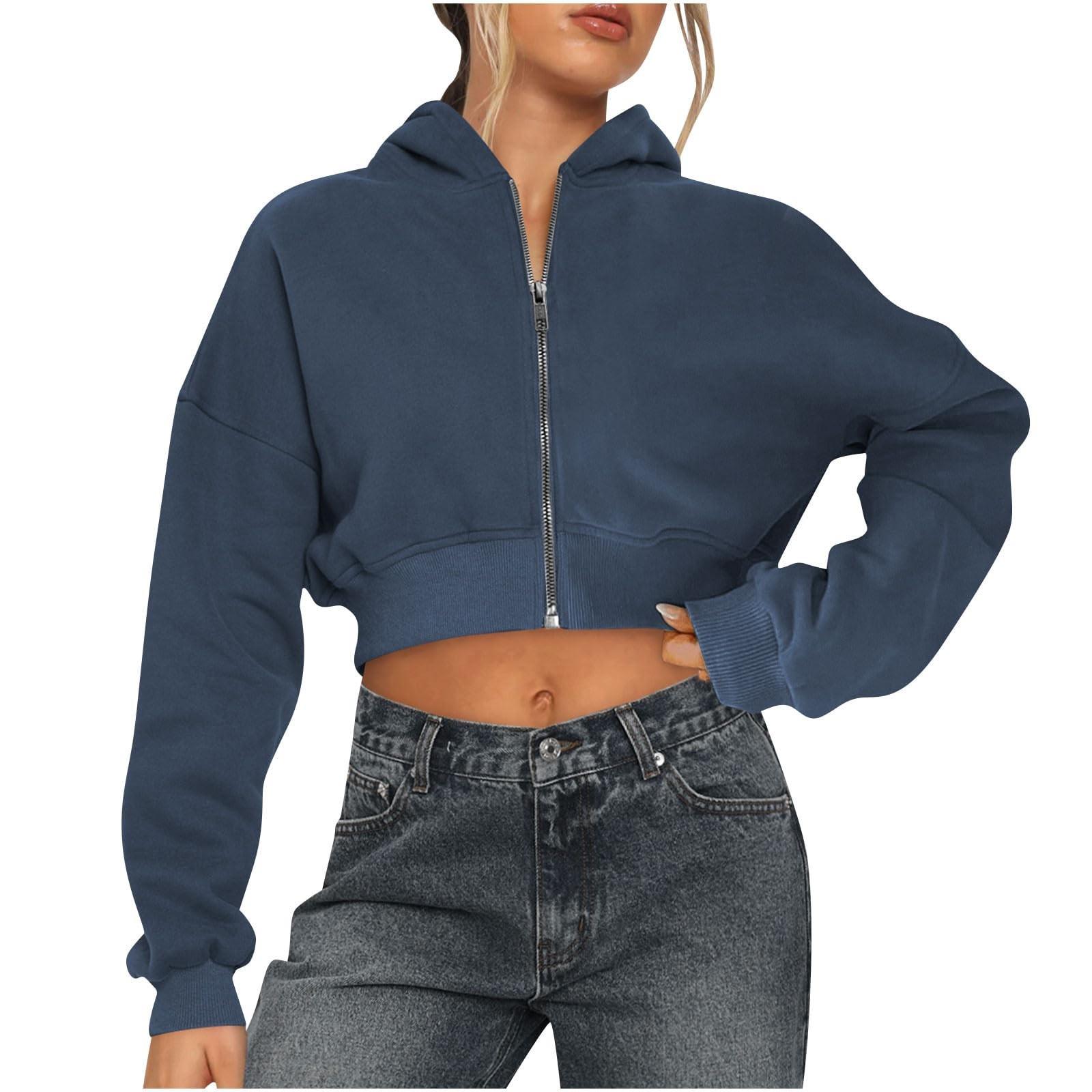 

Женский свитер с застежкой-молнией на половину длины, толстовка с мятыми рукавами, короткое пальто с длинным рукавом XL тёмно-синий