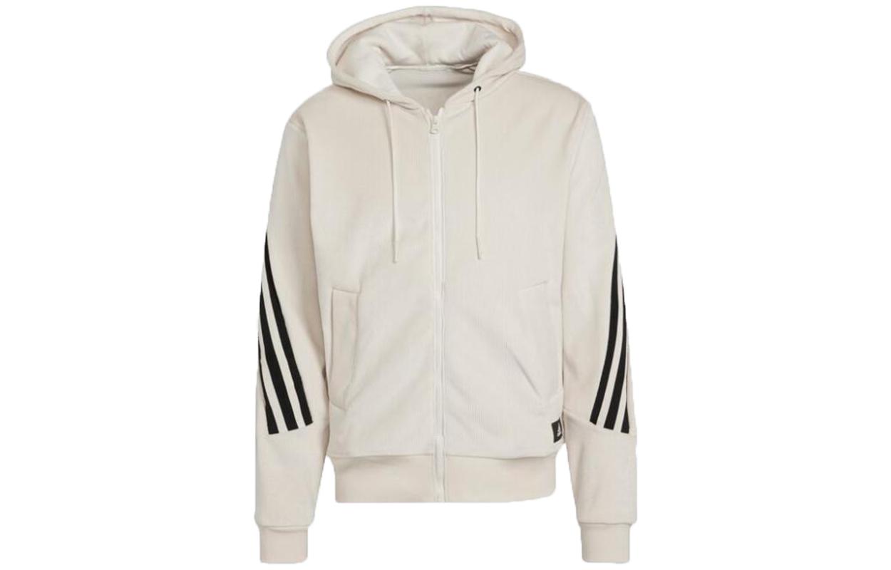 Adidas ribbed-paneled zip-up hoodie H47895 XXL