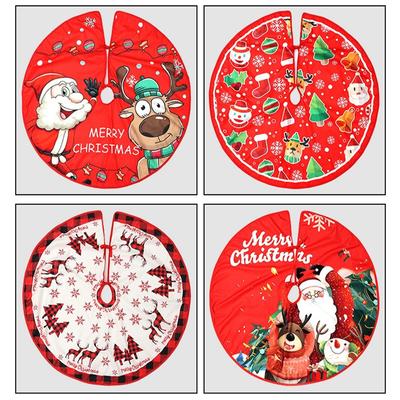 Party Decor Christmas Tree Skirt Happy New Year Snowman Santa Elk Carpet Floor Mat Merry Christmas Home Supplies Outdoor Blanket