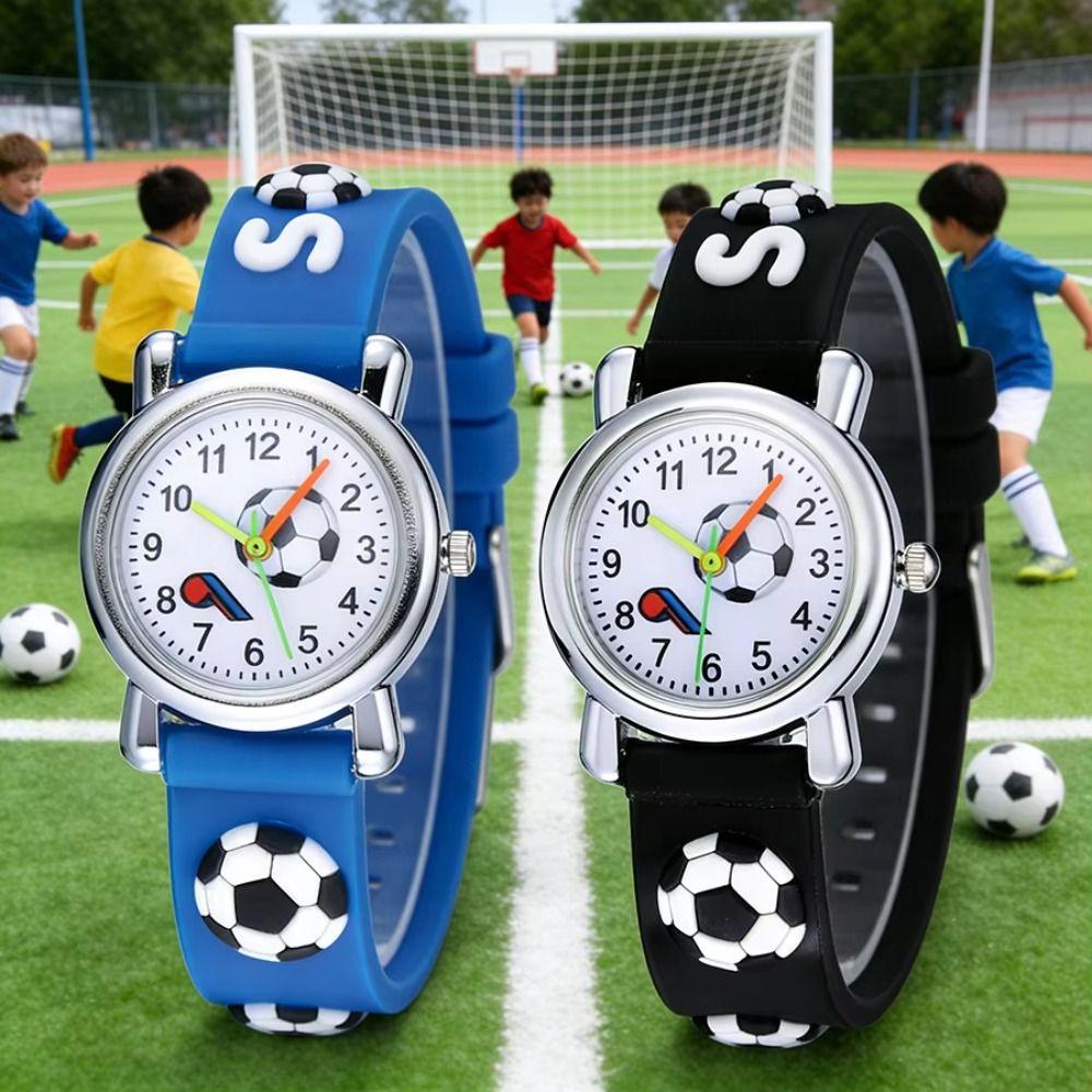 3D Fußball Fußball Quarzuhr Armbanduhr Kinder Sportuhr Für Jungen und Mädchen Kinder Schüler