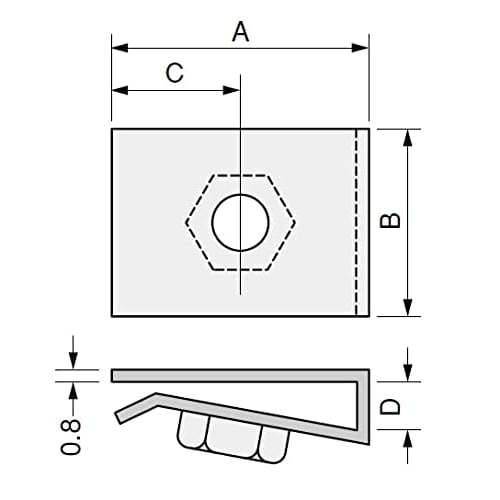 Esco M 6/37x15mm Clip Nuts (5 Pieces) EA949GS-206 Steel Plate