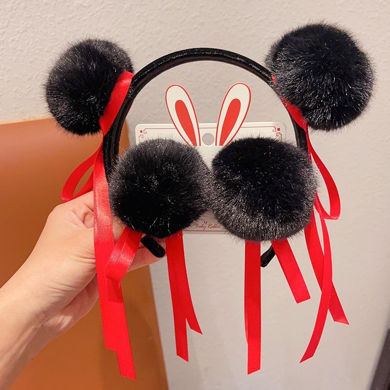 Movie Ne Zha Merchandise Hairball Headband  Hair Band Decoration Kids Gift Cute