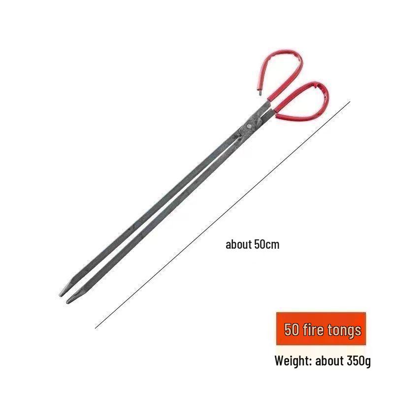 Handmade Long Steel Fire Tongs: Thick, Old-Fashioned Design for Sanitation & Cleaning