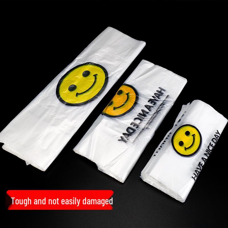 Hesdige Transparent Smile Face Plastic Vest Bags