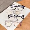 4pcs Anti Blue Light Glasses Men Women Large Square Frame Computer Gaming Eye Protection Classic Plain Glass Spectacles