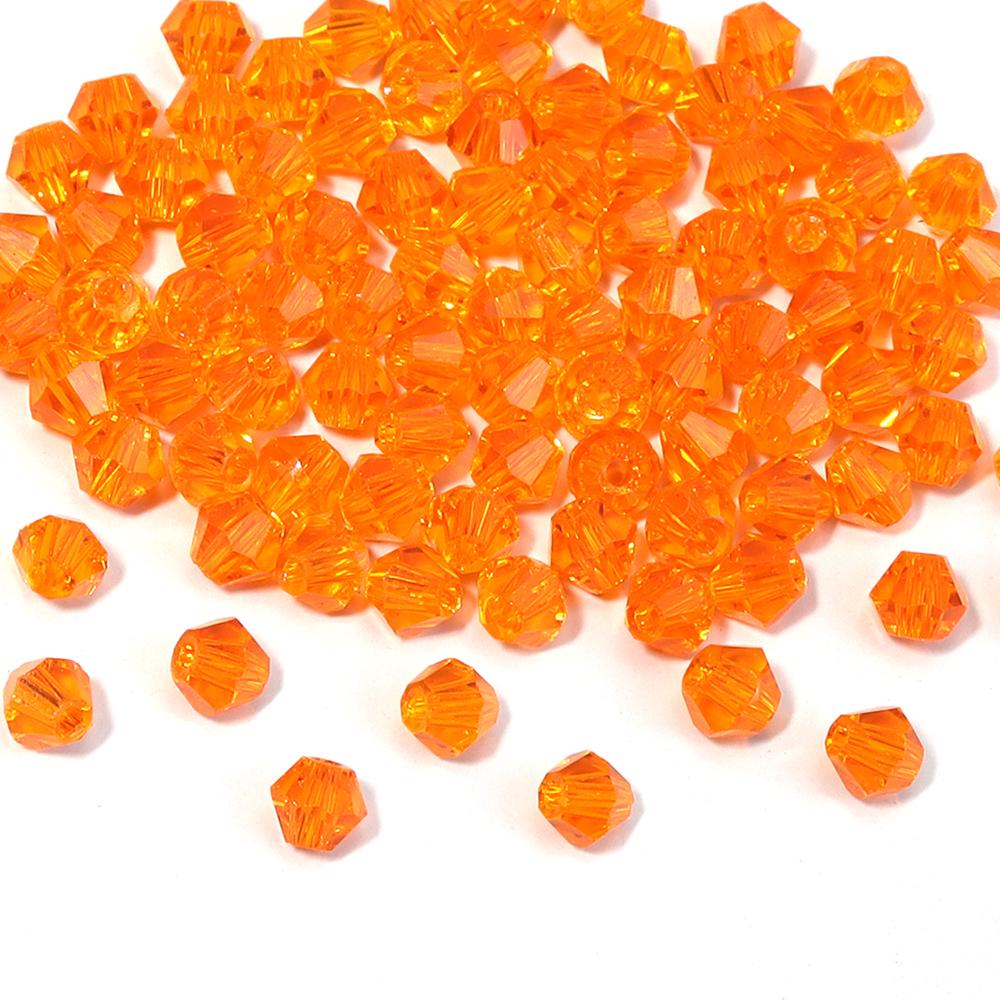 200pcs/lot 4mm Colorful Glass Crystal Beads Bicone Beads Loose Spacer Beads For Jewelry Making DIY Bracelet Necklace Accessories