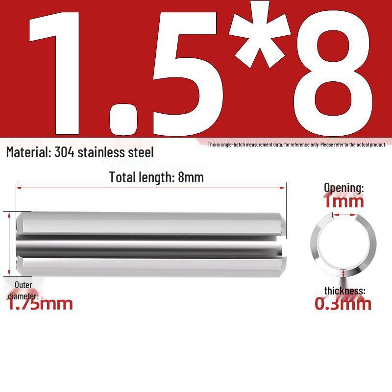 304 Stainless Steel Slotted Spring Pin, Cylindrical Shaft Pin, Locating and Hollow Pin (M5-M12)
