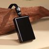 Natural Obsidian Wushi Pai Necklace with Donghai Crystal Pendant - Unisex Jade Pendant