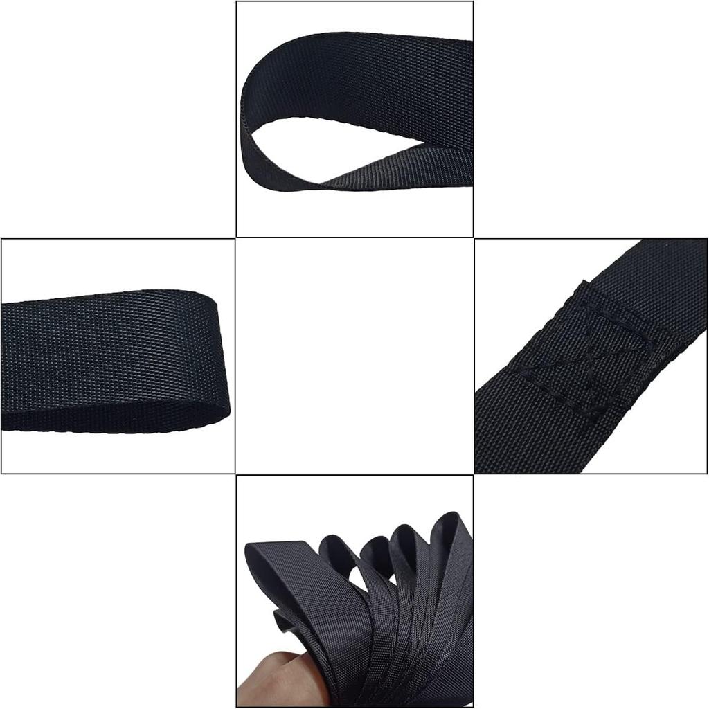 Black Soft Loop Tie Down Straps (6 Pack) 4500Lbs Breaking Strength and 1500Lbs Load Capacity, 12 * 1in Heavy Duty Tie Down Loops for Securing ATV UTV