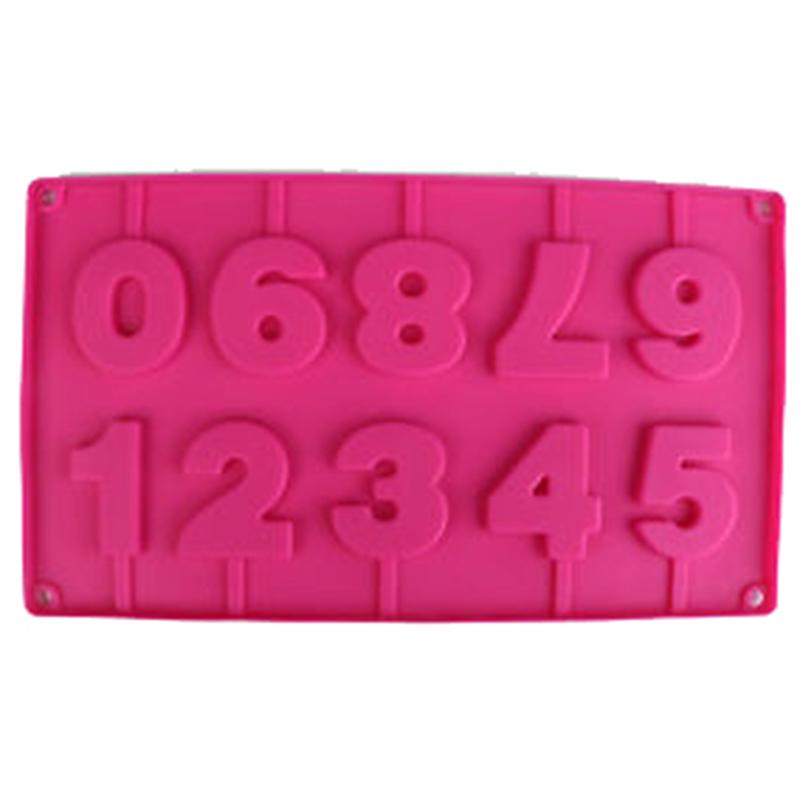 3D Number 0-9 Lollipop Silicone Fondant Mold Cake Decorating Chocolate Mould