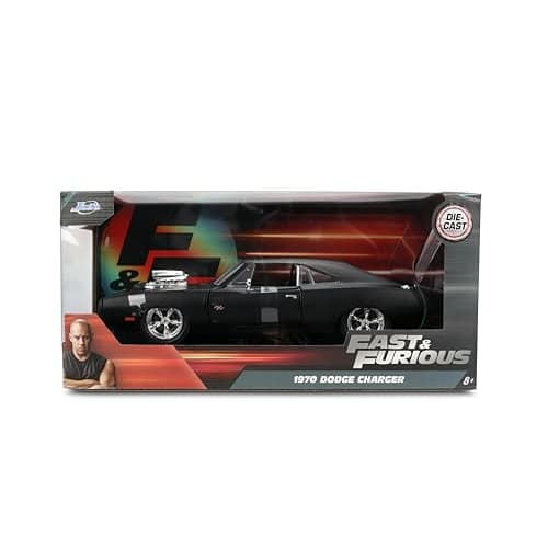 JADATOYS 1:24 Fast & Furious Dom's 1970 Dodge Charger R/T (Matt Black)