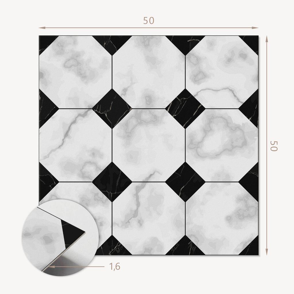 Kafelki Samoprzylepne Z Nadrukiem - Idealne Do Kuchni Geometryczne Wzory Płytek 4X50X50 Cm