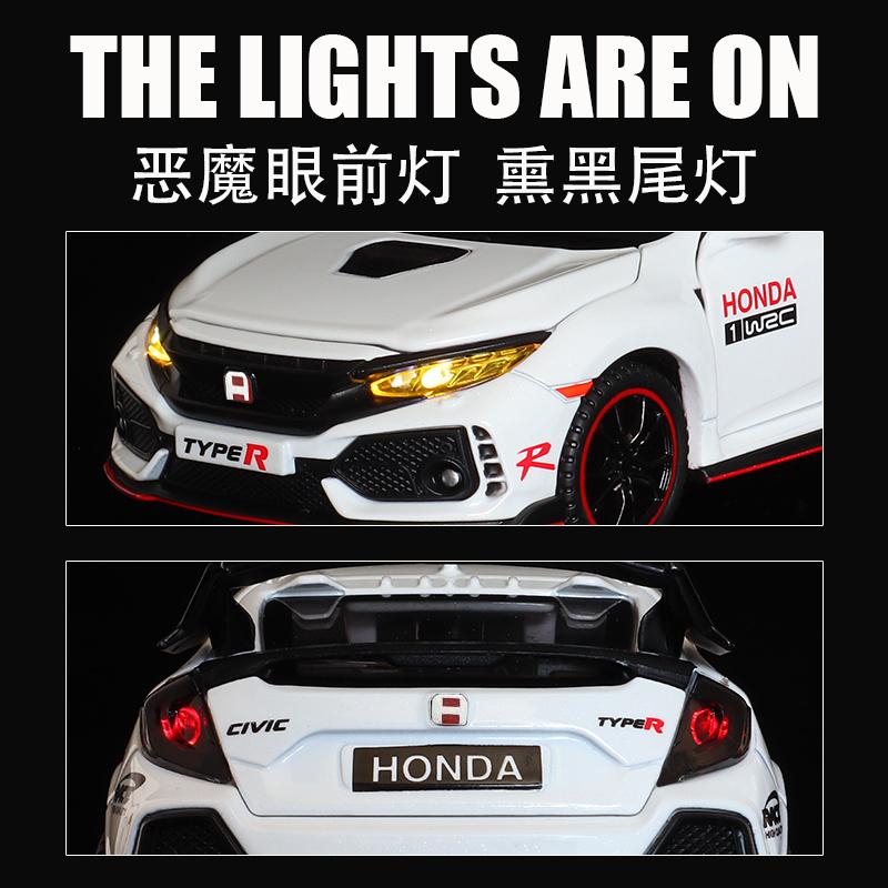 1:32 Honda Civic Type-R Super Modified Sport Car Acura NSX NA1 Racing Sport Couple Alloy Metal Diecast Model Car Miniature Gifts