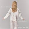 New Peony Double Long Hair Ring Lapel Pajamas Women's Douyin Internet Celebrity Hot Casual Comfortable Loungewear Set