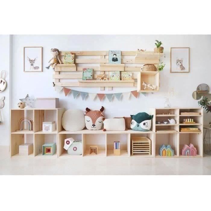 Cube 2 Cases Dinamic - ASTIGARRAGA KIT LINE - Pin Massif - Meuble De Salon - Style Campagne - 71x33x36 Cm