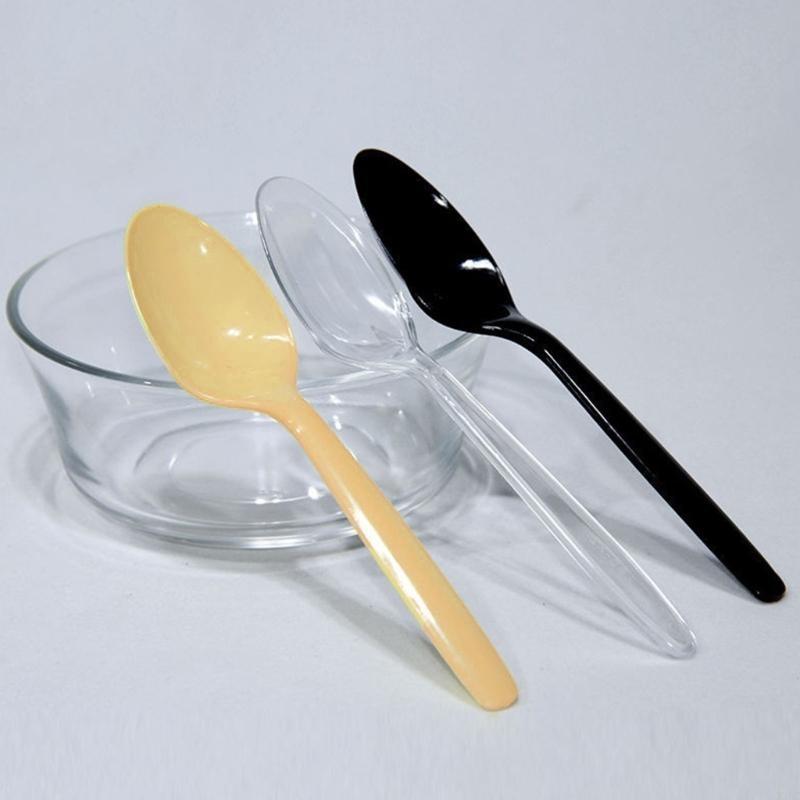 100 Stück Einweg-Plastik-Suppenlöffel Klare Teelöffel für Geburtstage und Picknicks X3UC