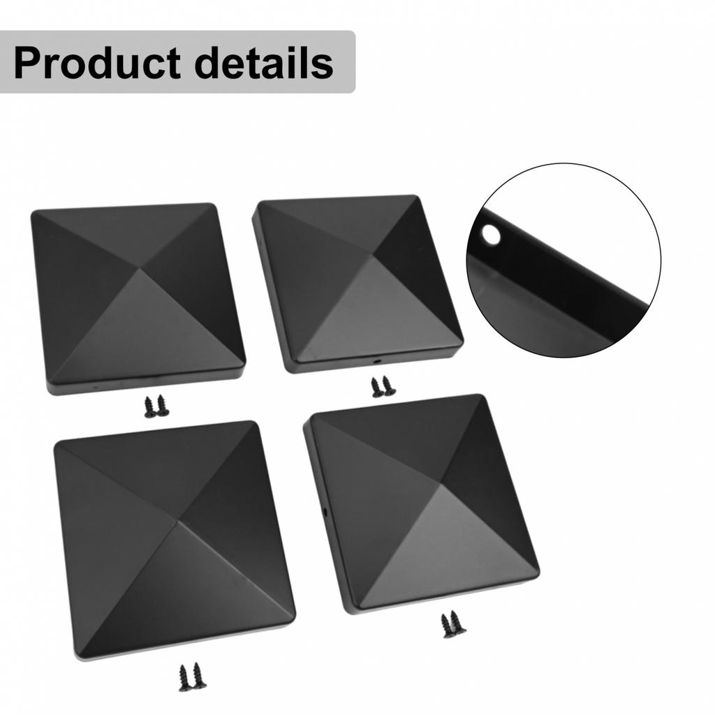 Easy Installation Black Plastic Pyramid Cap Fence Post Cap