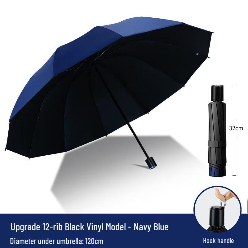 Large 12-Rib 3-Fold UV Protection Umbrella