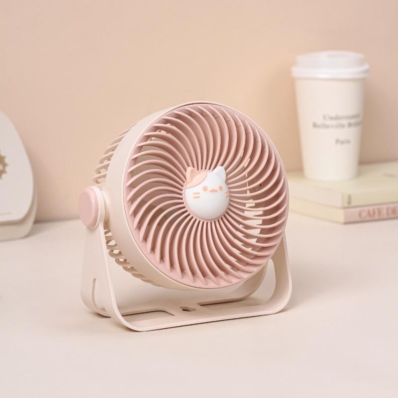 USB Rechargeable 360° Rotating Mini Wall-Mounted Desktop Fan 152x87x144mm розовый