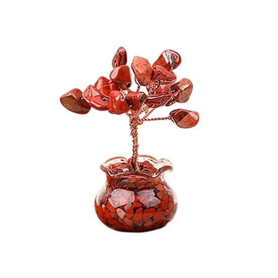 Künstlicher Kristall Geldbaum Figur, Handgefertigte Heilende Naturstein Reichtum Baum Statue, Künstlicher Edelsteinbaum für Heim Büro Tisch Feng Shui Dekor