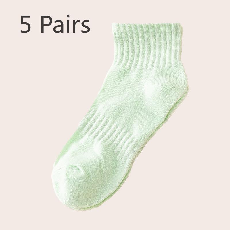 

5 пар мужских и женских всесезонных спортивных носков из бамбукового волокна. Мягкие, впитывающие пот и дышащие повседневные носки из бамбукового волокна и хлопка. 39-41 5pairs светло-зеленый