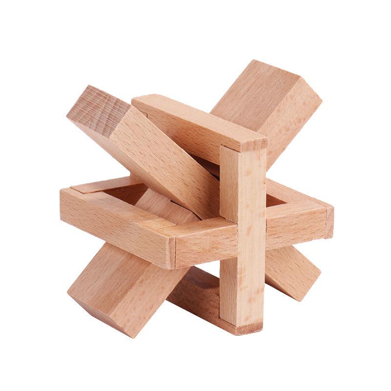 Luban Lock Classical Wood Puzzle Set for Kids - Mortise and Tenon Design