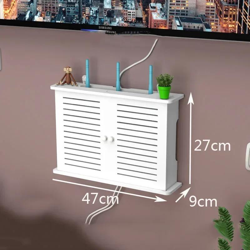 Mounted Storage Box Wall Wifi Router Rack Wall Hanging Plug Board Bracket Cable Organizer PVC Panel Shelf Home Decor Wireless