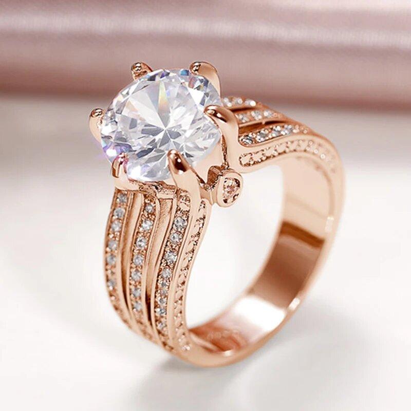 Luxury Zircon Full Diamond Ring, Light Luxury Elegant Ring For Women, Fashionable Personality Niche Single Ring