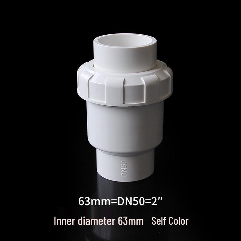 White PVC Ball Check Valve for Water Pipes, Fish Tank Fitting, Sizes: 1 Inch, 25, 32, 40, 50 Mm