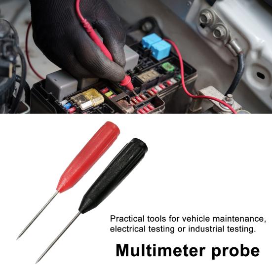 2 Pcs 2mm Extended Needle Test Probes Non-Destructive Insulation Piercing Probe Tips Multimeter Test Probes for Universal Test Leads