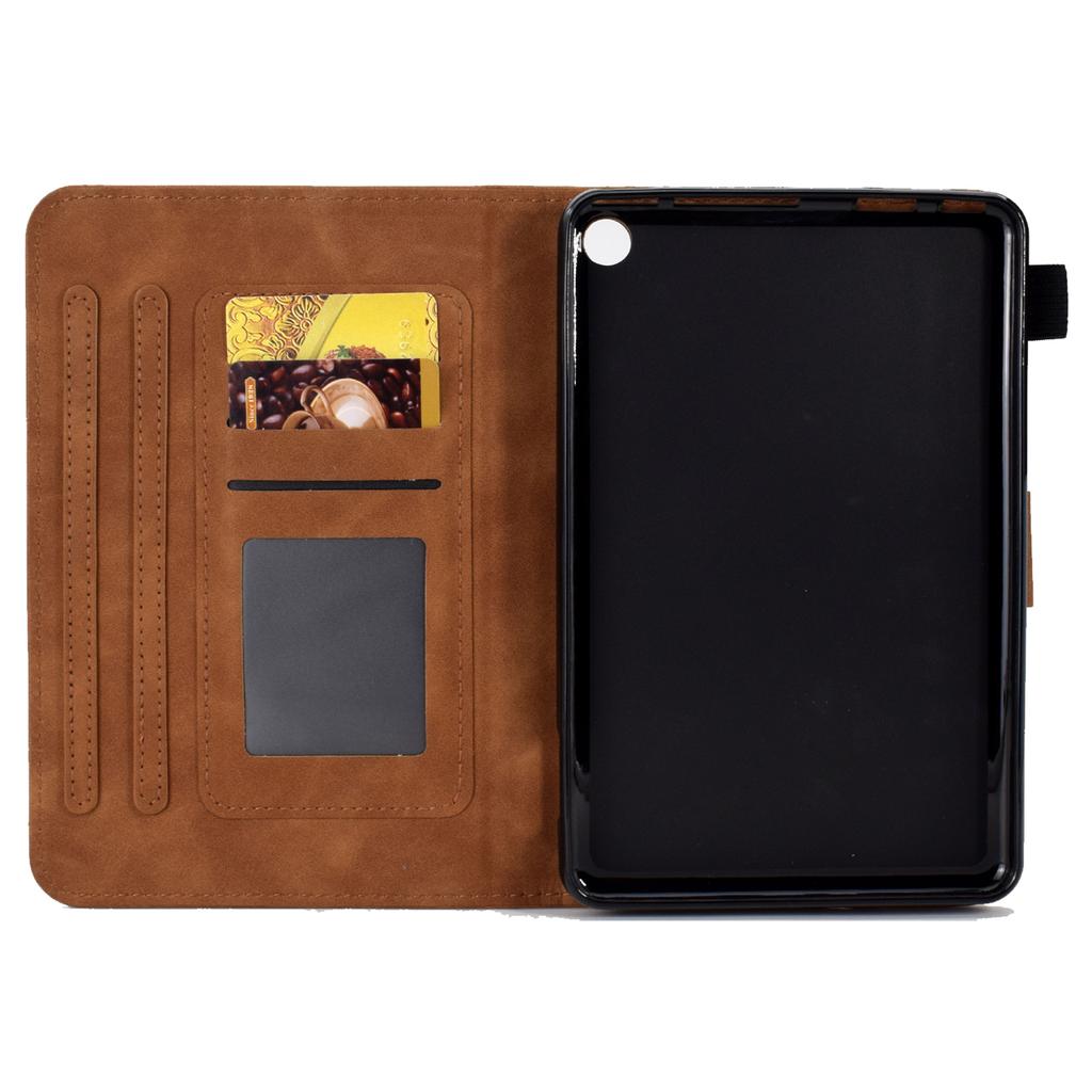 A7 For Amazon Fire HD 10 (2023) Tablet Case Flower Butterfly Imprinted Leather Cover with Card Slots