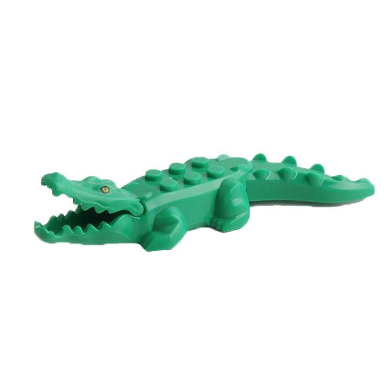 12pz Blocchi da Costruzione Animali della Città Figure Zoo Modello Mattoncini Coccodrillo Squalo Mucca Giocattoli Educativi Regalo di Natale per Bambini