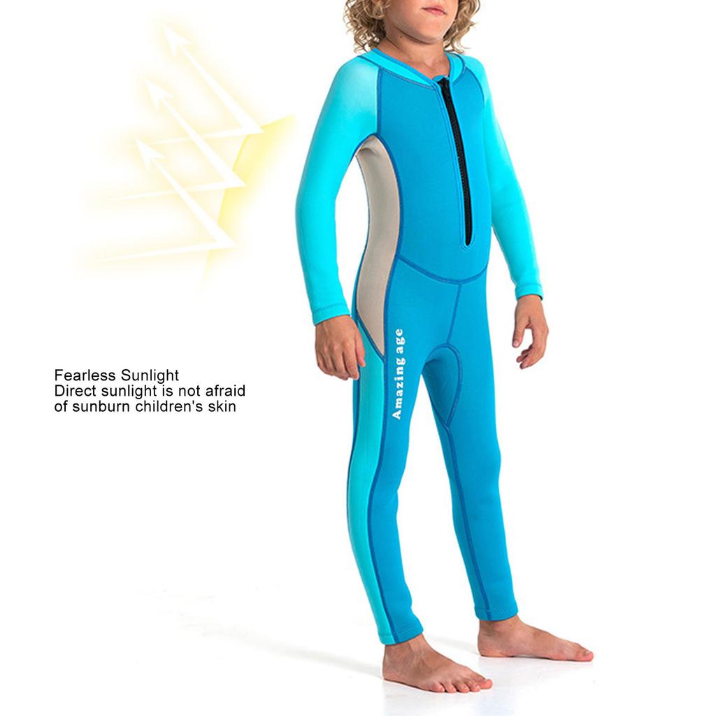 Kids Wetsuit 2.5mm Long Sleeve Thermal Neoprene Toddler Youth Wetsuit for Girls Boys Surfing Swimming Diving Snorkeling 12 Size