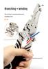 Versatile Electrician's Folding Stripping Pliers with Hook Blade for Cutting, Crimping, and Wire Splitting.