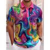 Buntes psychedelisches Wirbel-Herren-Polohemd Retro Pop-Art-Aufdruck Schnelltrocknend Mode Kurzarm-Oberteil Büro-Herrenkleidung Tägliche Kleidung
