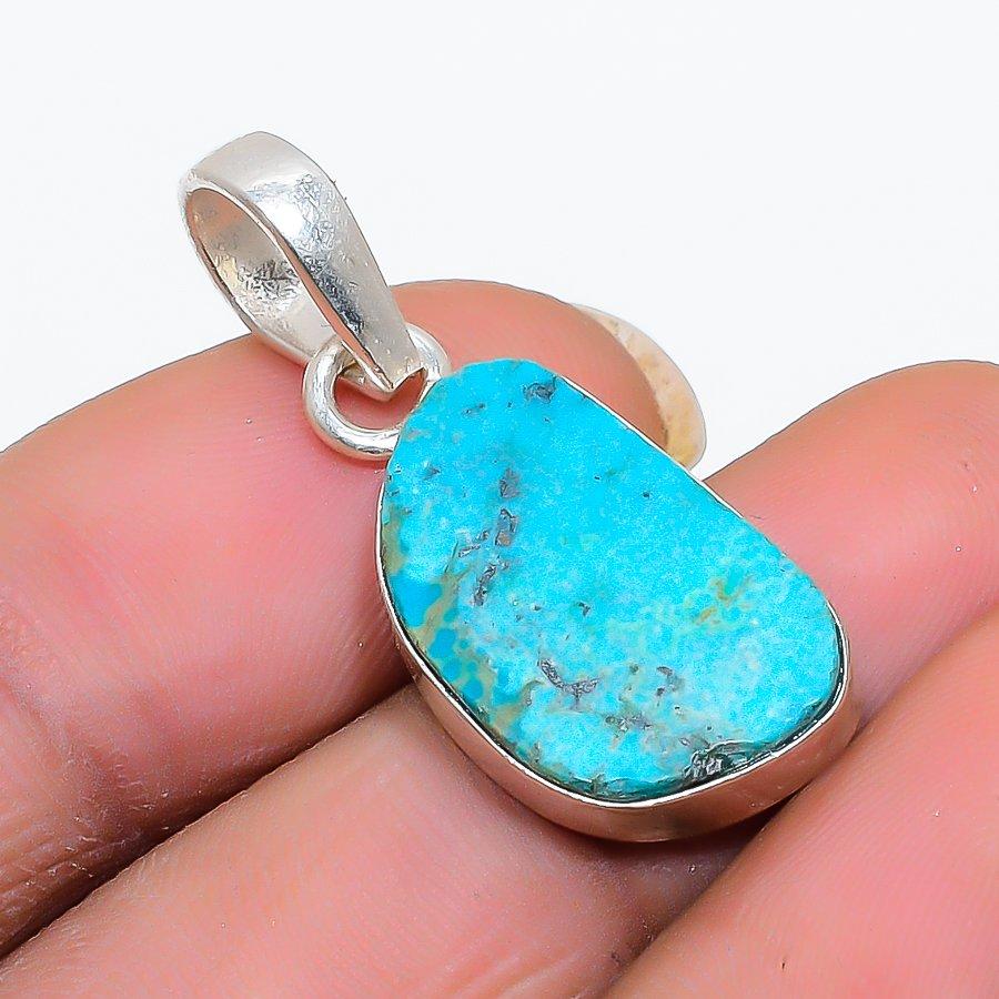

Tibetan Turquoise Gemstone 925 Sterling Silver Jewelry Pendant 1.30 GK-5332