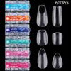 600 Buc/Cutie Unghii False Transparente Mate French Migdală Acrilic Picătură de Apă Vârfuri Unghii False Pentru Extensie Vârf Instrument Manichiură