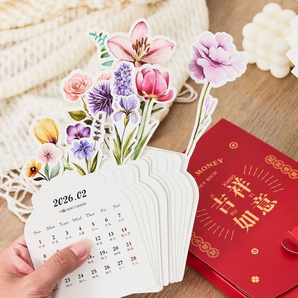 DIY 2026 Desktop Calendar Wooden Base Monthly Planner New Standing Calendar Table Desk Decor
