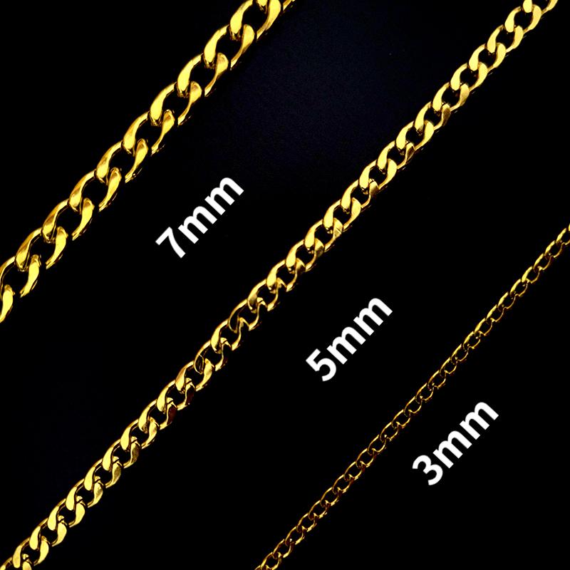 Buy Stainless Steel Gold Cuban Link Curb Chain Necklace for Women Men 3