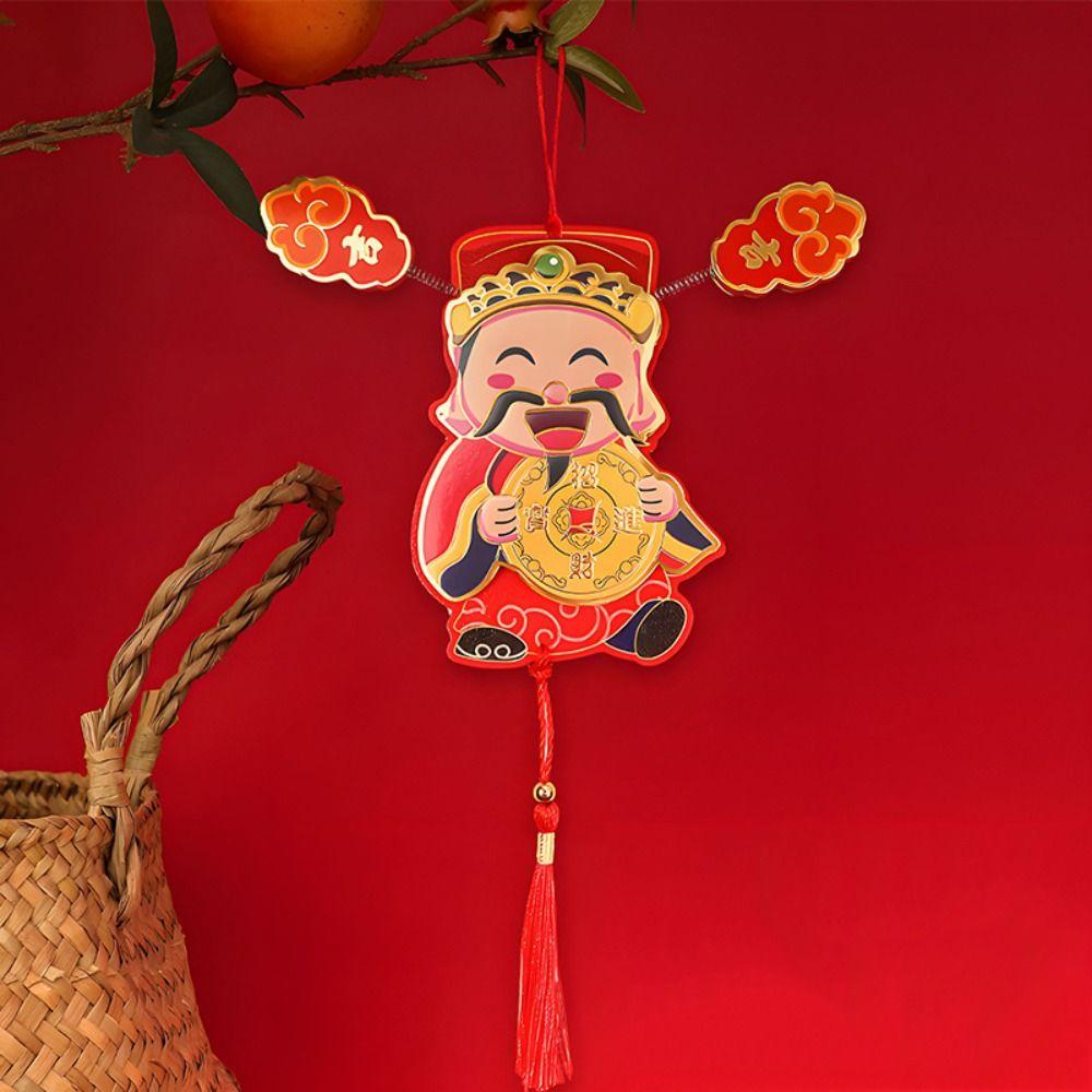 Spring Ears God of Wealth Fridge Magnets Art Paper New Year Fridge Stickers  New Year's Eve