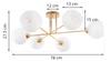 Asturia Gold Ceiling Lamp 6-Flat White Lampshade E27