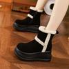 Thick-soled Snow Boots Women Winter New Midtube Plus Fleece Non-slip Warm Cotton Boots All Match Inside Elevating Women's Shoes