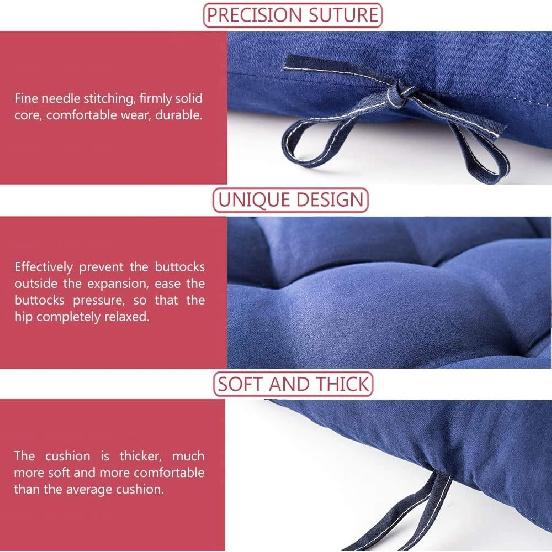 Soft Patio Rocking Chair Cushion,Thicken Soft Chair Sun Lounger Cushion,High-Backed Garden Chair Pad Mat Tatami Sofa Window Floor Seat Cushion