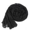 Women's Soft Long Scarf Scarves New Solid Color Cotton and Linen Versatile Pleated Scarf Ultra Long Silk Scarf Cape