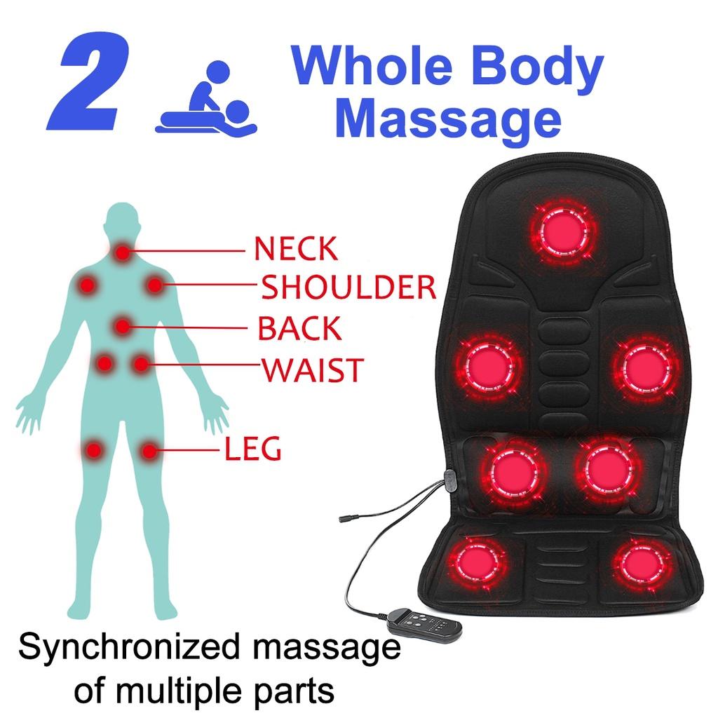 8 Modes Full Body Pad Heating Massage Seat Cushion Massagers Shiatsu Back Neck Waist Pain Relief Car Seat Electric