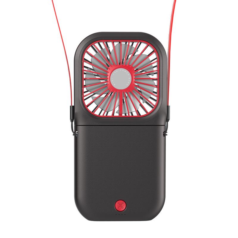 Foldable Neck Hanging Mini USB Fan: Portable Handheld and Desktop Stand Fan.