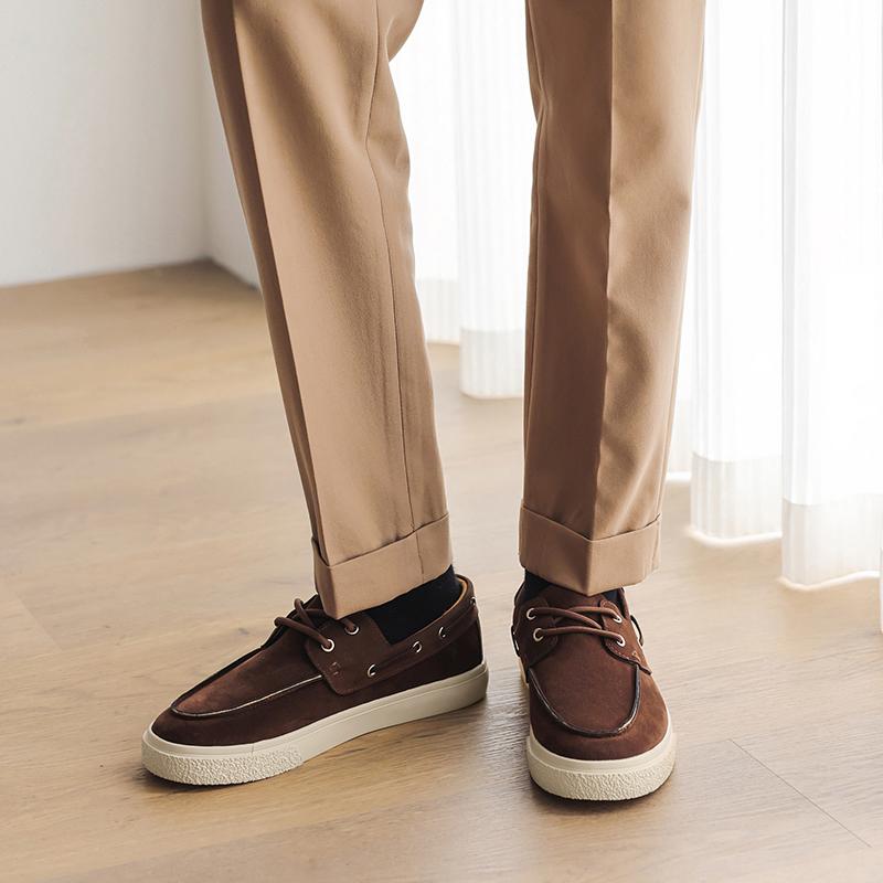 Fashion 2025 New Stylish Moccasins Shoes Men's Leather Casual Loafers All-match Wedding Dress Shoes Suede Shoes High Quality Men's Flats