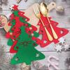 Christmas Cutlery Holders Xmas Tree Shaped Tableware Holder Bags Knife Fork Spoon Set Organizer Bag Pockets Home Decor Wholesale