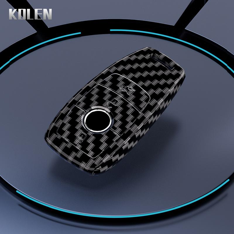 ABS Carbon Fiber Car Key Case Cover Shell For Mercedes Benz A C E S G Class GLC CLE CLA GLB GLS W177 W205 W213 W222 X167 AMG Fob